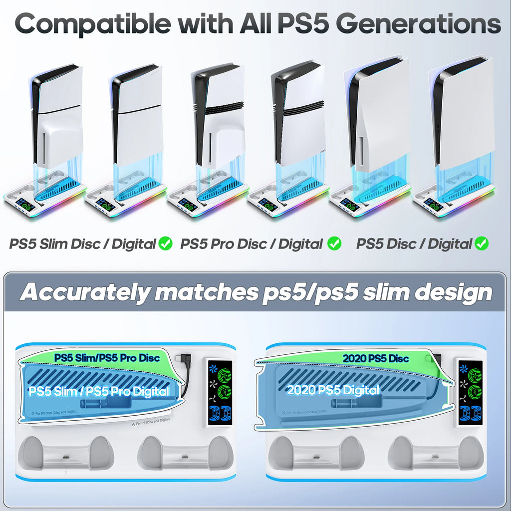 Support PS5  Refroidissez, rechargez et organisez avec style !