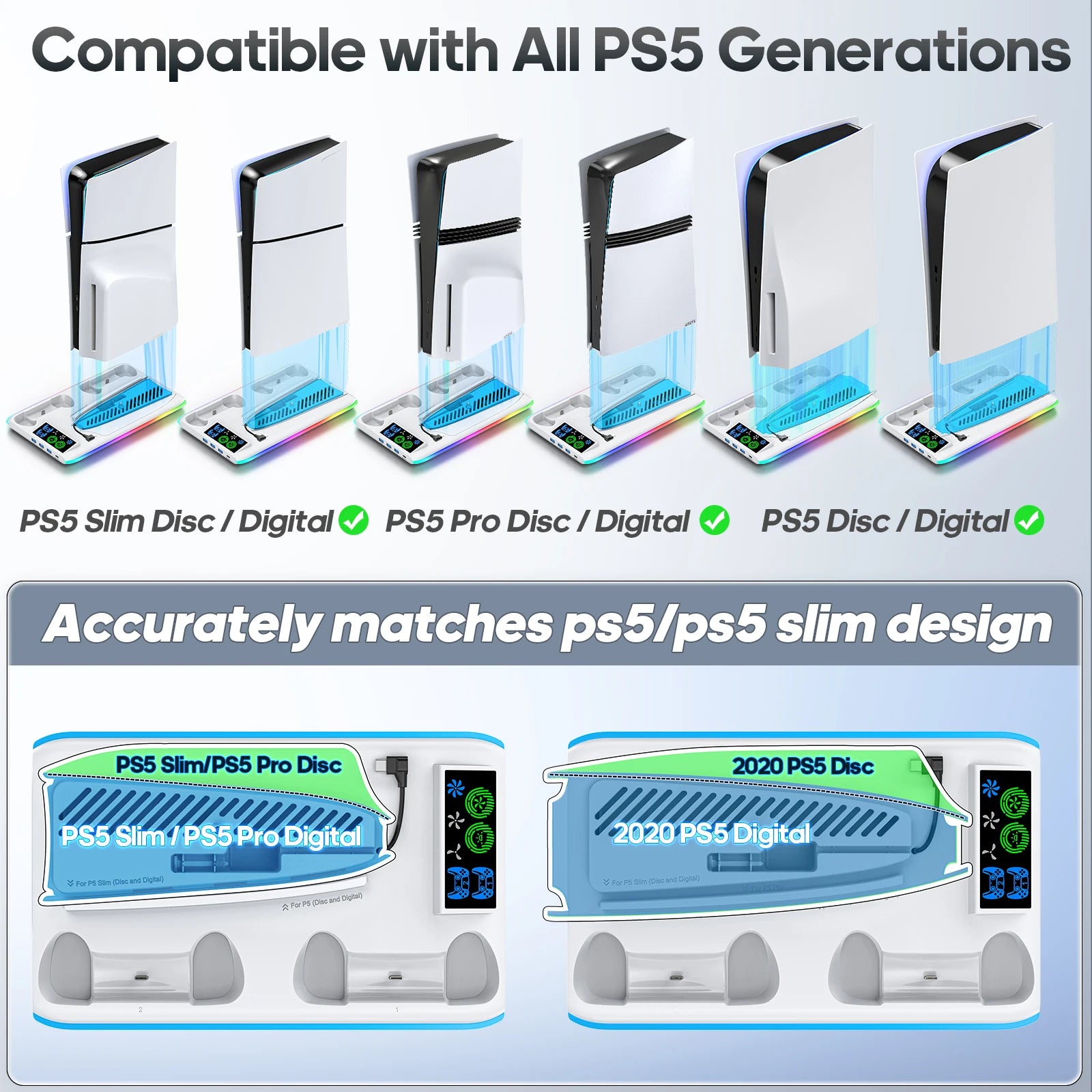 Support PS5  Refroidissez, rechargez et organisez avec style !