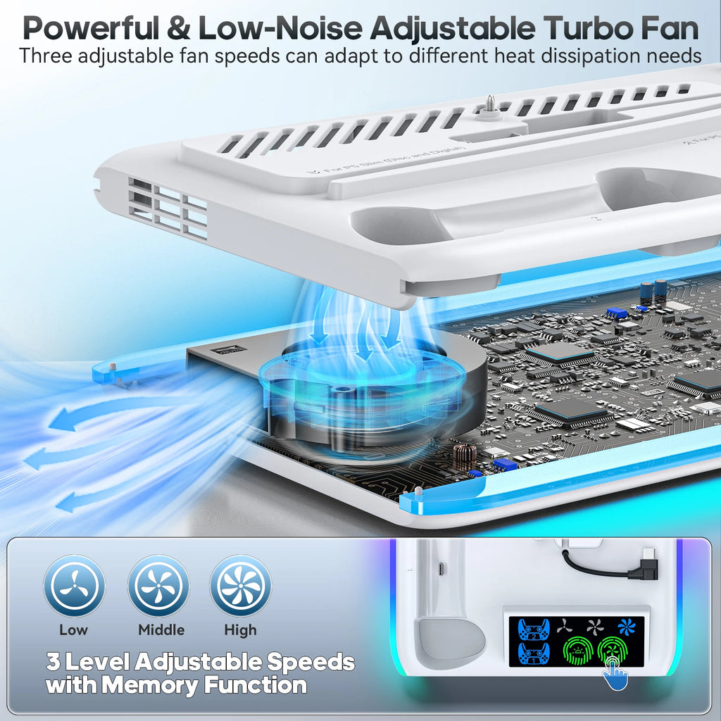 Support PS5  Refroidissez, rechargez et organisez avec style !